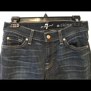 For all mankind 7 skinny dark wash jeans